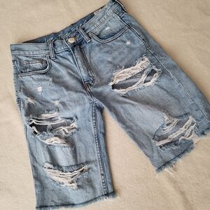 We The Free People Denim Shorts Women's Size 25 Long 10 Inch Inseam